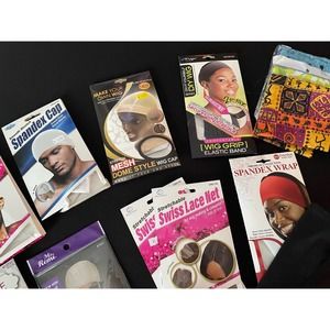 Lot of Dome Caps Wig Caps Lace Net Headbands Grips